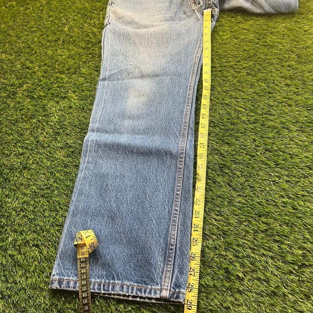 Vintage Levis 517 Boot Cut Jeans USA 90s Light Wash Faded Denim 38x30 Cowboy